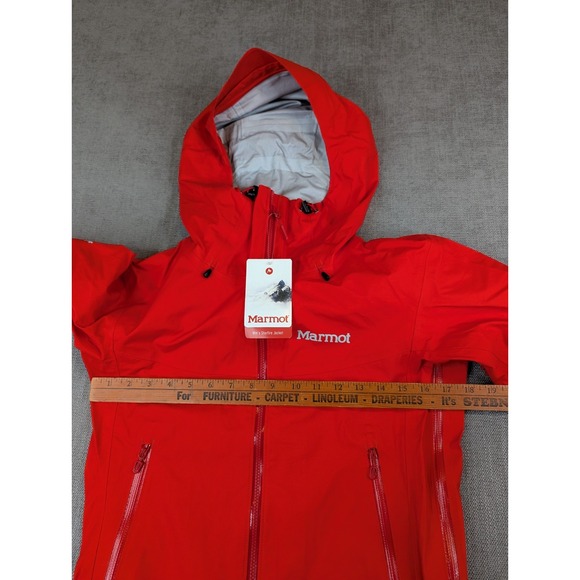 NWT Marmot Rain Jacket Womens XS Red Starfire Lightweight Zip Waterproof Hooded - Picture 5 of 9